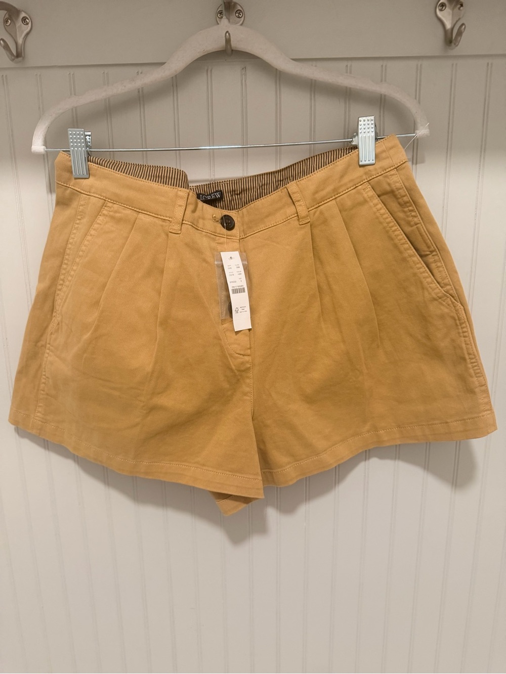 J. Crew Pleated High-Rise Bermuda Shorts - Khaki - Picture 5 of 6